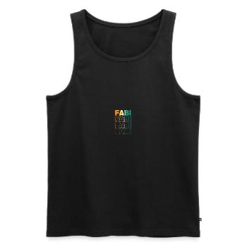 Fabian - Men's Premium Organic Tank Top - black - Front - AI Model Male 178 light (178cm)