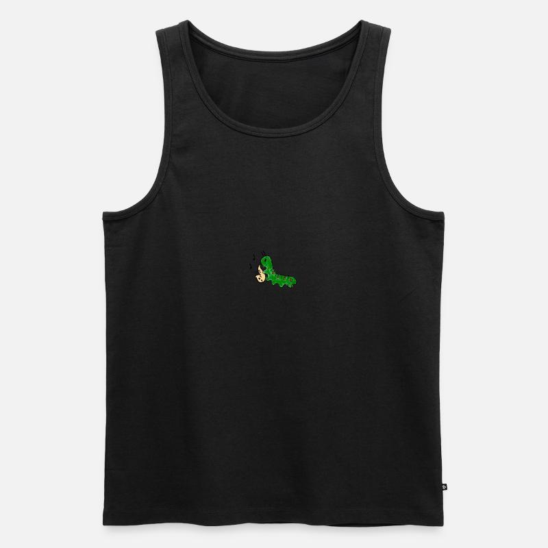 Musik Raupe - Männer Premium Bio Tank Top - Schwarz