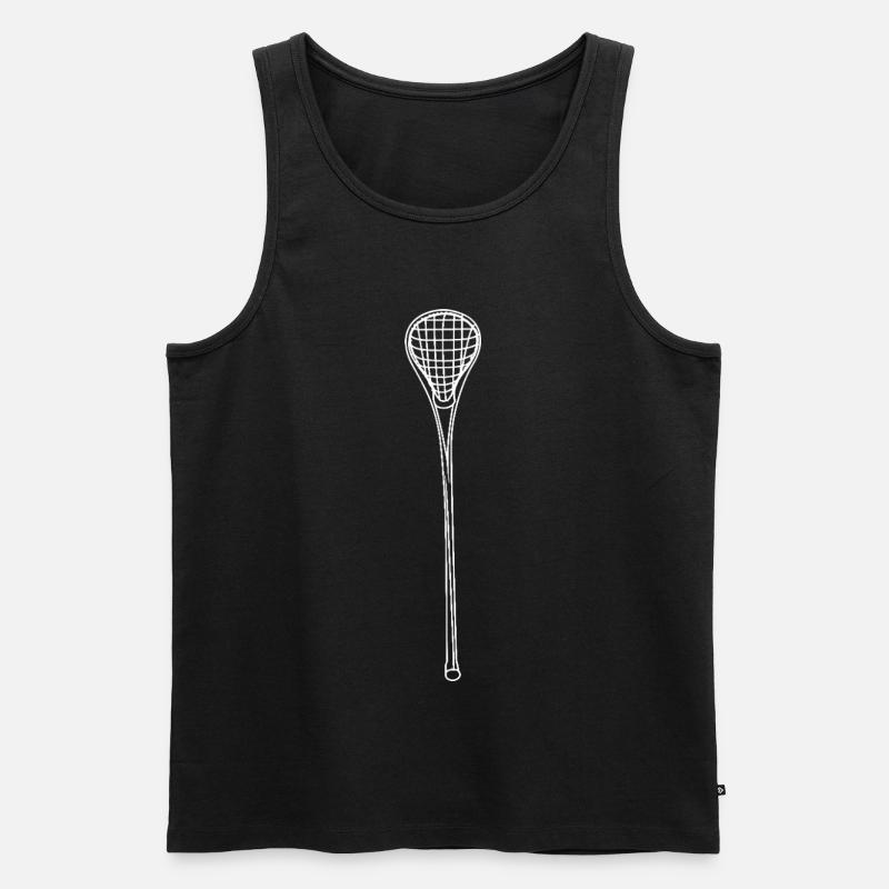 Lacrosseschläger - Männer Premium Bio Tank Top - Schwarz