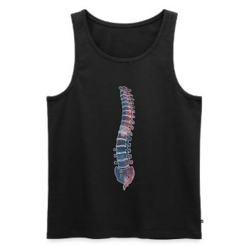 Anatomie de la colonne vertébrale Physiothérapie aquarelle - Débardeur bio Premium Homme - noir - Devant - Michal (187cm)