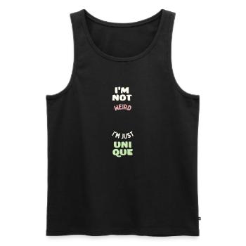 Funny funny Unique cool humor vector - Men's Premium Organic Tank Top - black - Front - AI Model Male 178 light (178cm)