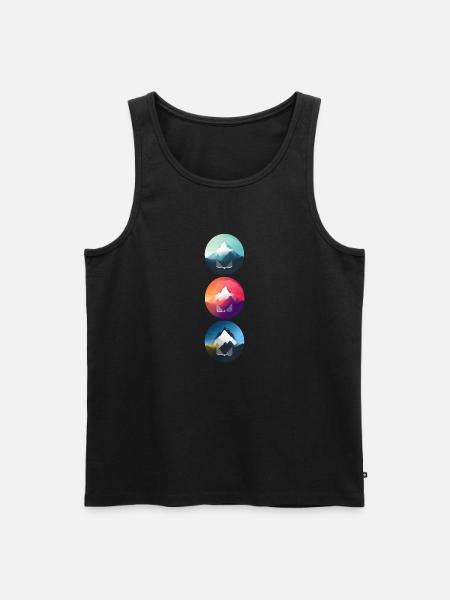 Mountain Landscape Geometric Art - Men's Premium Organic Tank Top - black