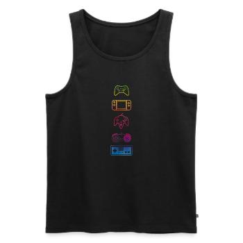 Classic Gaming controllers - Men's Premium Organic Tank Top - black - Front - AI Model Male 178 light (178cm)
