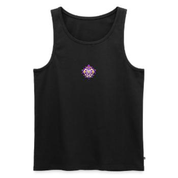 Sri Yantra Transformation - Débardeur bio Premium Homme - noir - Devant - AI Model Male 178 light (178cm)