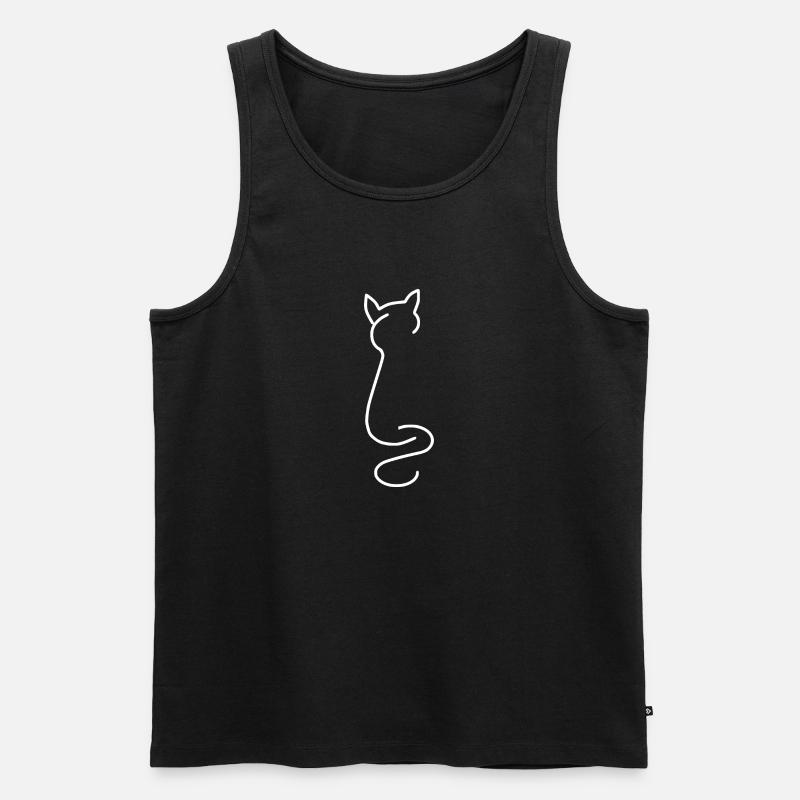 Katze - Männer Premium Bio Tank Top - Schwarz