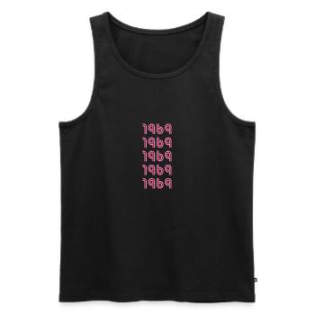 Style 1969 - Men's Premium Organic Tank Top - black - Front - Michal (187cm)