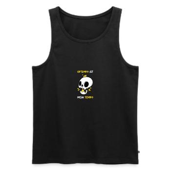 Techno Uptempo Rave Tekk Musik Feiern - Männer Premium Bio Tank Top - Schwarz - Vorne - Michal (187cm)
