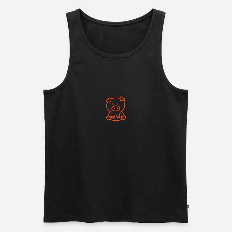 schwein - pig - Männer Premium Bio Tank Top - Schwarz