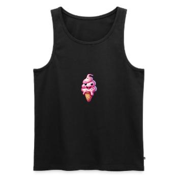 Smiling Ice Cream Creation - Men's Premium Organic Tank Top - black - Front - AI Model Male 178 light (178cm)