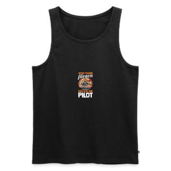 Pilot Flying Aviator Helicopter Helicopter - Men's Premium Organic Tank Top - black - Front - Michal (187cm)