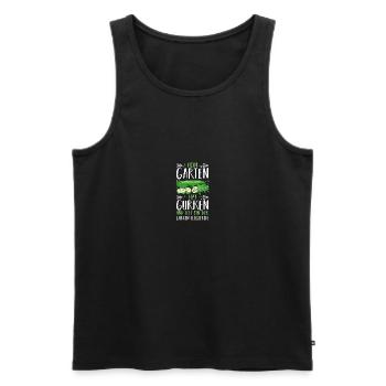 Jardinier Concombre Jardin fermier - Débardeur bio Premium Homme - noir - Devant - Michal (187cm)