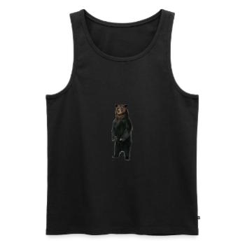 Stehender Bär - Männer Premium Bio Tank Top - Schwarz - Vorne - AI Model Male 178 light (178cm)