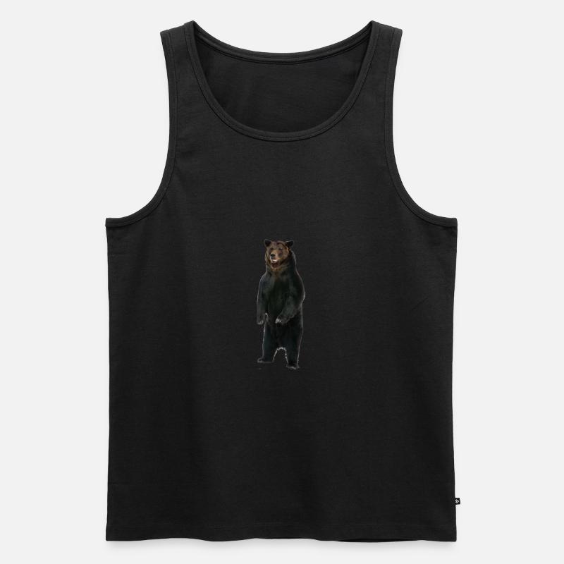 Stehender Bär - Männer Premium Bio Tank Top - Schwarz