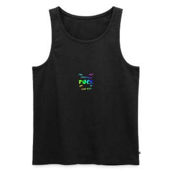 FUCK YOU | ME | THIS | EVERYTHING - Men's Premium Organic Tank Top - black - Front - Michal (187cm)