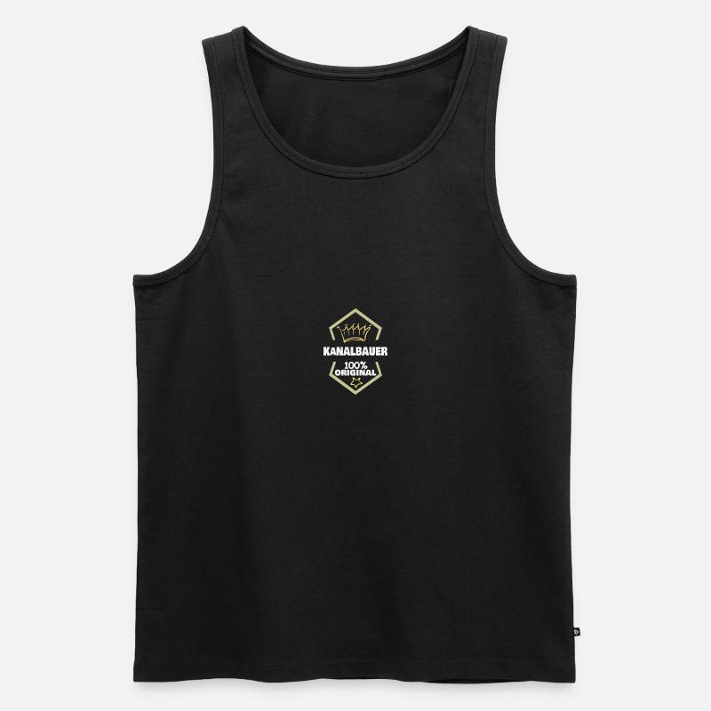 Arbeit Kanalbauer - Männer Premium Bio Tank Top - Schwarz