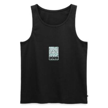 2028 - Men's Premium Organic Tank Top - black - Front - AI Model Male 178 light (178cm)