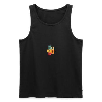 Joueur de football Football - Débardeur bio Premium Homme - noir - Devant - AI Model Male 178 light (178cm)