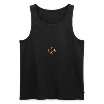 Federball Evolution Badminton - Männer Premium Bio Tank Top - Schwarz - Vorne - AI Model Male 178 light (178cm)