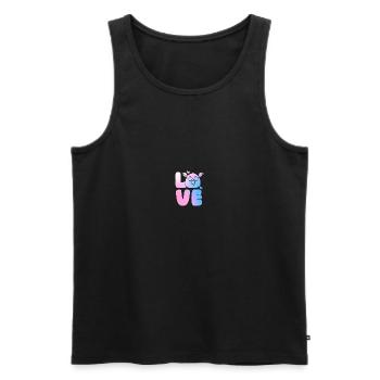 Pig - Men's Premium Organic Tank Top - black - Front - Michal (187cm)