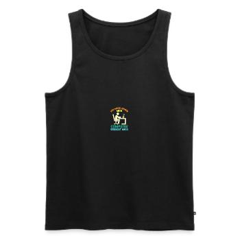 Computer Gamer Gamer Programmer Administrator - Men's Premium Organic Tank Top - black - Front - AI Model Male 178 light (178cm)