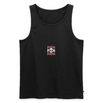 Schaf Papa Vater Schafe - Männer Premium Bio Tank Top - Schwarz - Vorne - Michal (187cm)