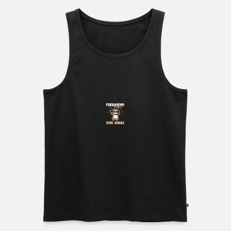 Faultier Jonas - Männer Premium Bio Tank Top - Schwarz