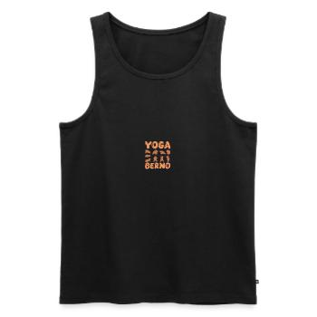 Yoga pour chat Bernd - Débardeur bio Premium Homme - noir - Devant - AI Model Male 178 light (178cm)