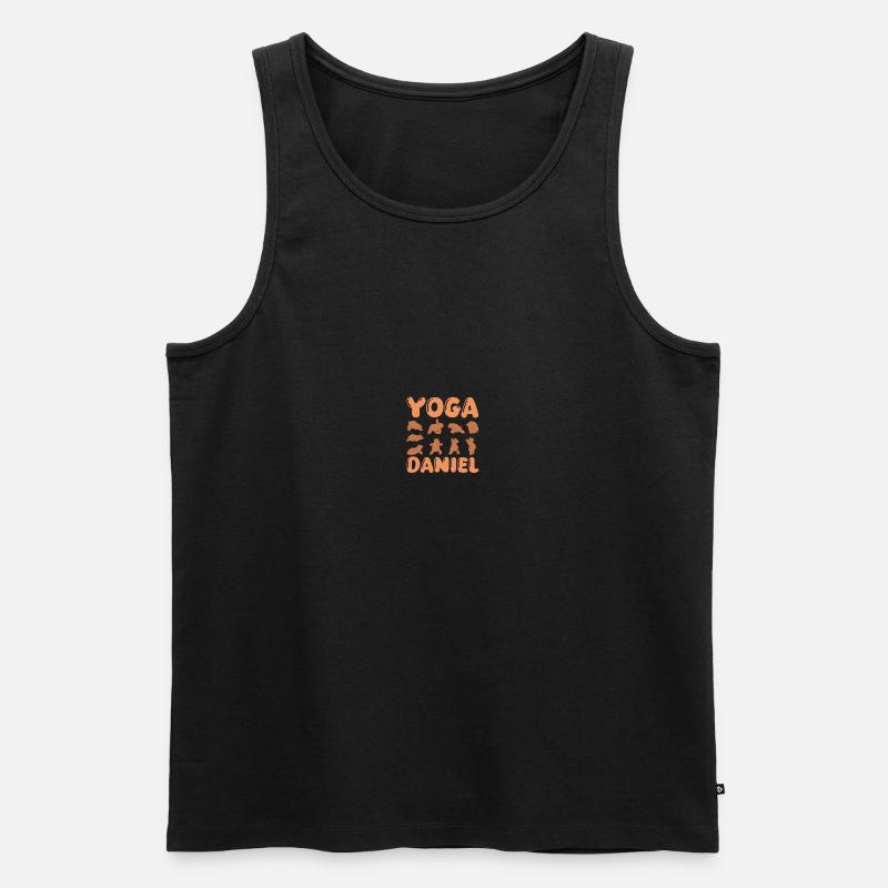 Katze Yoga Daniel - Männer Premium Bio Tank Top - Schwarz