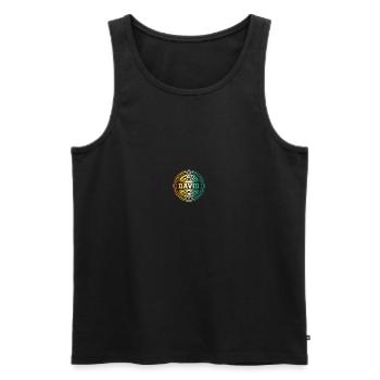 David - Männer Premium Bio Tank Top - Schwarz - Vorne - AI Model Male 178 light (178cm)