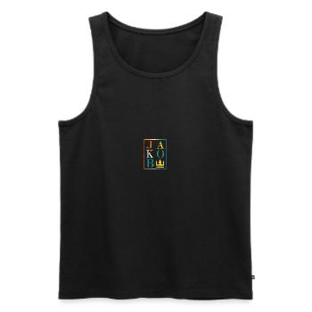 Jacob - Men's Premium Organic Tank Top - black - Front - Michal (187cm)