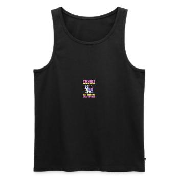 Garderie Sortant de l’école Inscription Licorne Écolier - Débardeur bio Premium Homme - noir - Devant - Michal (187cm)