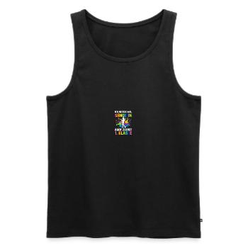 Singer First Grade School Enrollment Schoolchild - Men's Premium Organic Tank Top - black - Front - AI Model Male 178 light (178cm)