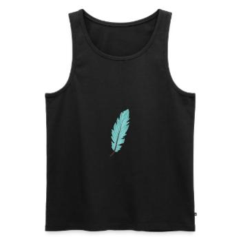 Feather - Men's Premium Organic Tank Top - black - Front - AI Model Male 178 light (178cm)