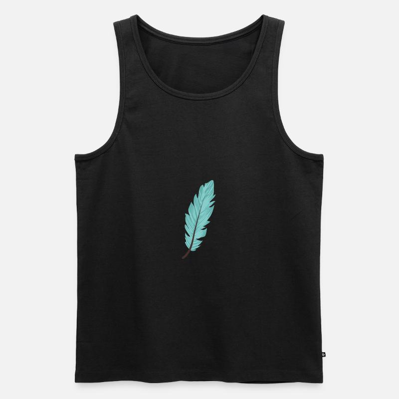 Feder - Männer Premium Bio Tank Top - Schwarz