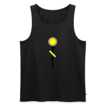 Vorsignal 2 - Männer Premium Bio Tank Top - Schwarz - Vorne - Michal (187cm)