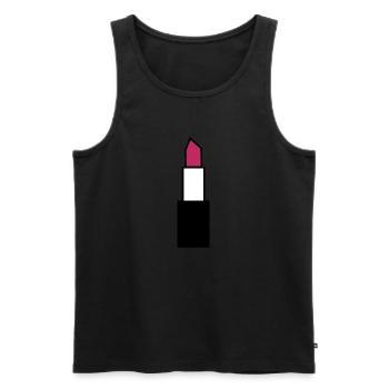 Rouge à lèvres Lèvres - Débardeur bio Premium Homme - noir - Devant - AI Model Male 178 light (178cm)