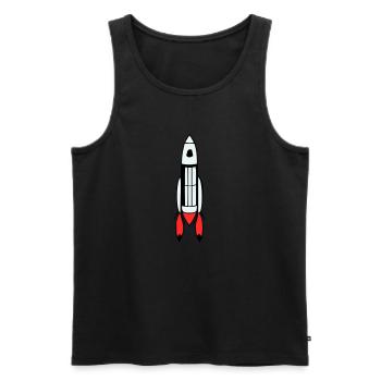 Vecteur de vol spatial spatial de fusée spatiale - Débardeur bio Premium Homme - noir - Devant - AI Model Male 178 light (178cm)