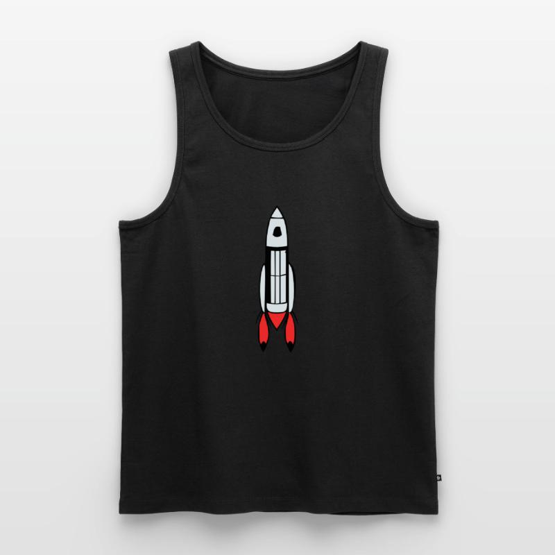 Spacecraft Rocket Space Space Flight Vector Men's Premium Organic Tank Top