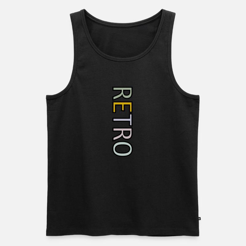 RETRO - Männer Premium Bio Tank Top - Schwarz