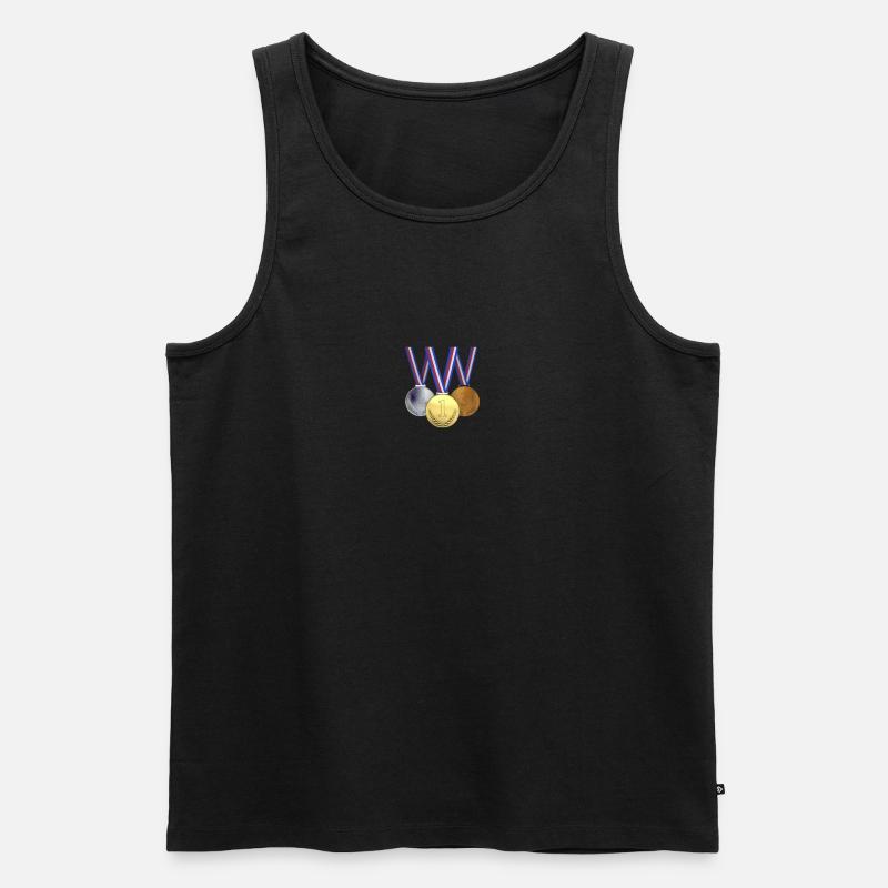 Medaille - Männer Premium Bio Tank Top - Schwarz