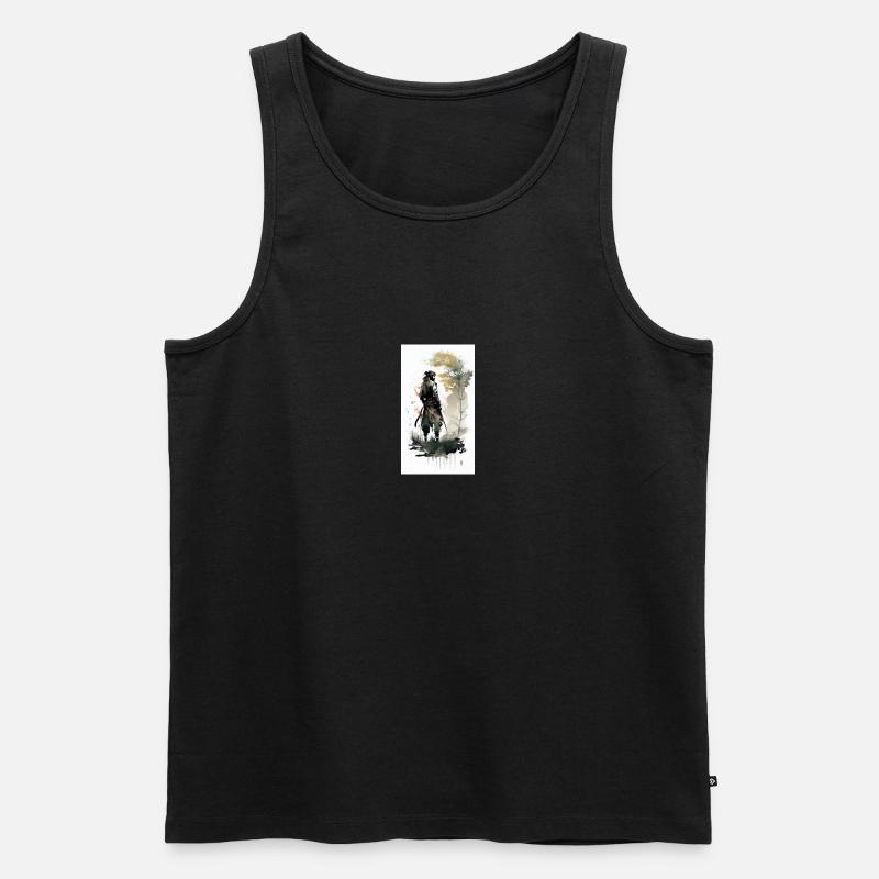 Samurai - Männer Premium Bio Tank Top - Schwarz