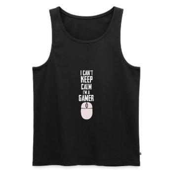 I Can't Keep Calm I'm A Gamer Funny T-Shirt - Men's Premium Organic Tank Top - black - Front - Michal (187cm)