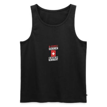 Swiss Switzerland - Men's Premium Organic Tank Top - black - Front - AI Model Male 178 light (178cm)