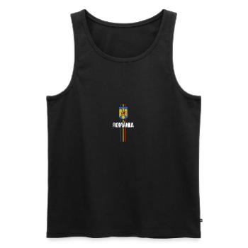 Romanians Romania - Men's Premium Organic Tank Top - black - Front - AI Model Male 178 light (178cm)