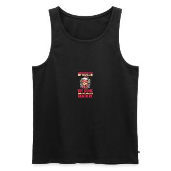 Santa Claus Tractor Christmas Party Farmer Landwi - Men's Premium Organic Tank Top - black - Front - Michal (187cm)