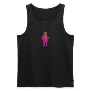 Uskan Selma - Männer Premium Bio Tank Top - Schwarz - Vorne - AI Model Male 178 light (178cm)