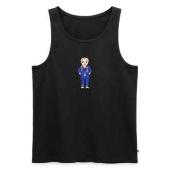 Uskan Greta - Männer Premium Bio Tank Top - Schwarz - Vorne - AI Model Male 178 light (178cm)