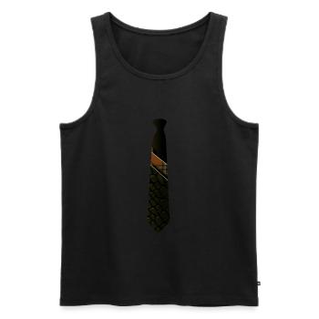 Cravate à la mode écossaise - Débardeur bio Premium Homme - noir - Devant - AI Model Male 178 light (178cm)