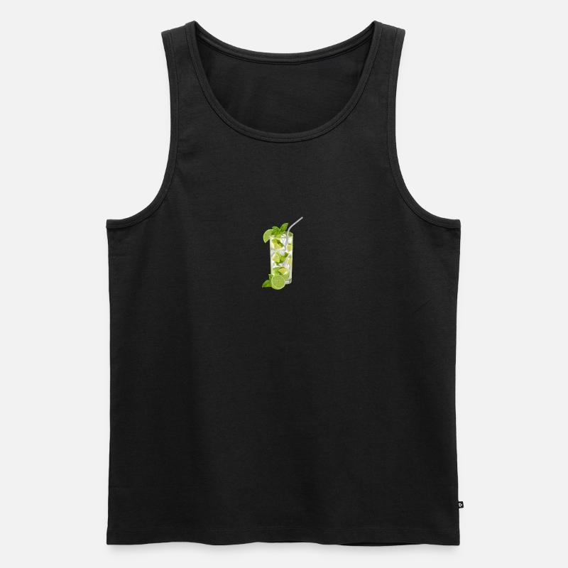 Mojito Glas - Männer Premium Bio Tank Top - Schwarz