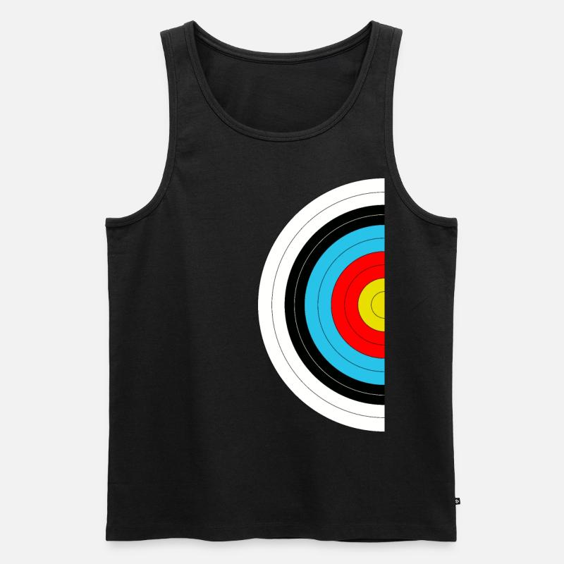 halbe Zielscheibe vom Bogenschießen - Männer Premium Bio Tank Top - Schwarz